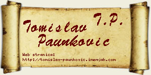 Tomislav Paunković vizit kartica